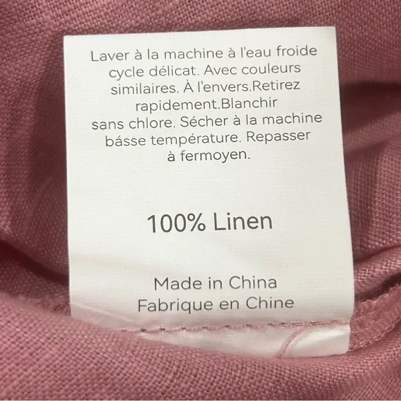 LINTICO 100% linen midi skirt new women’s size small dusty rose airy travel boho - Picture 6 of 16